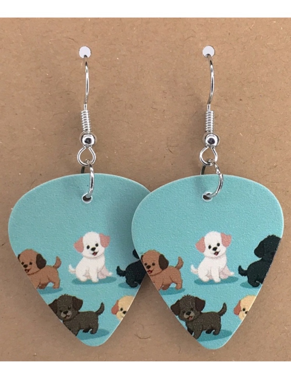 Dog Guitar Pick Custom Earrings Fashion Jewelry